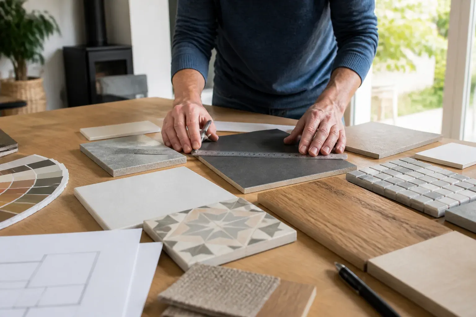 Sélection de matériaux et finitions pour un sol intérieur