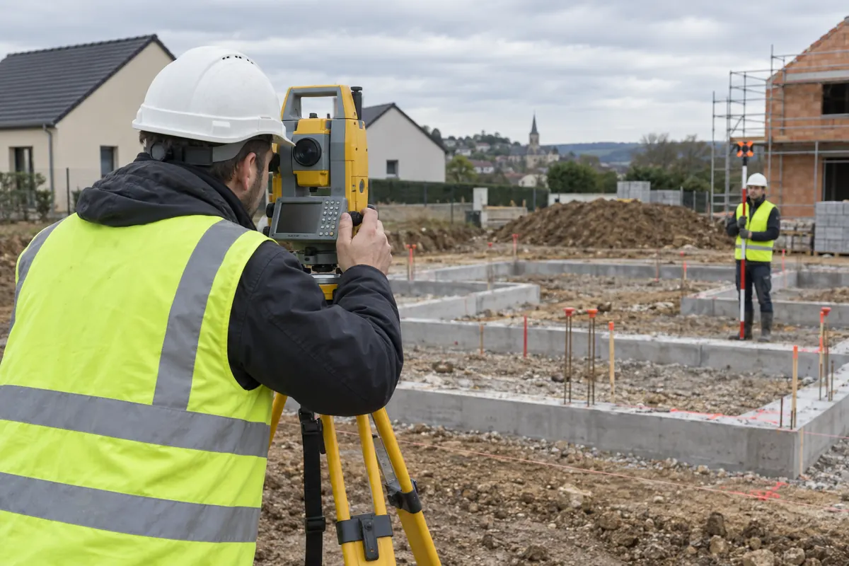 Relevé d’un terrain avec un instrument topographique